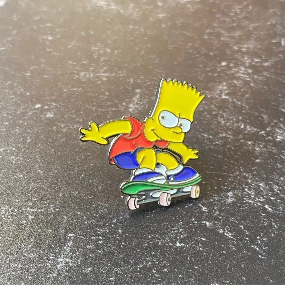 Bart Simpson Skateboard Enamel Pin/ Brooch